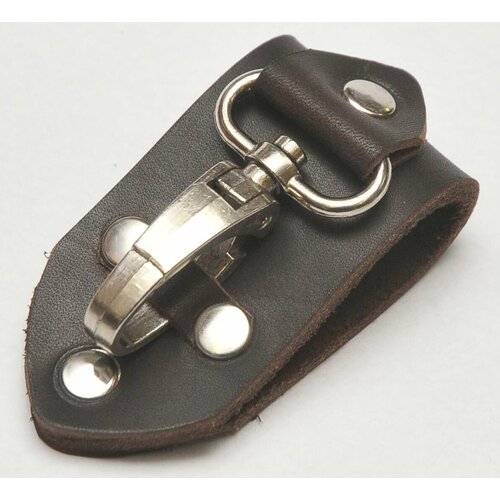 фото Брелок брелок-карабин на ремень для ключей, гладкая фактура, коричневый kozhedub