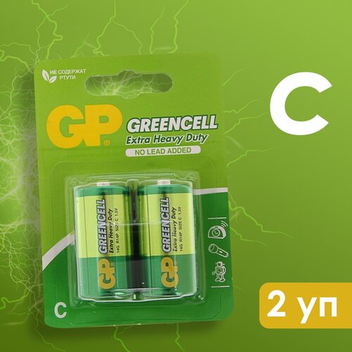 Батарейки GP GreenCell C/R14G 2 шт (2 уп ) батарейки gp greencell d lr20 2 шт 2 уп