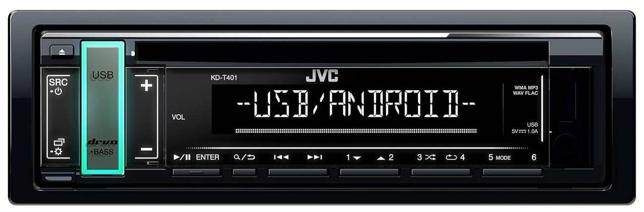 JVC KD-T401 Магнитола автомобильная 1DIN JVC