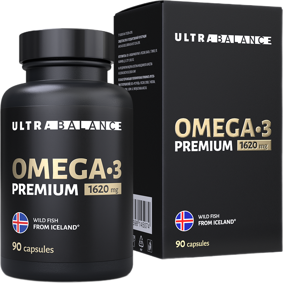 Омега-3/Omega-3 UltraBalance Premium жирные кислоты высокой концентрации мягкие желатиновые капсулы массой 1620 мг 90 шт