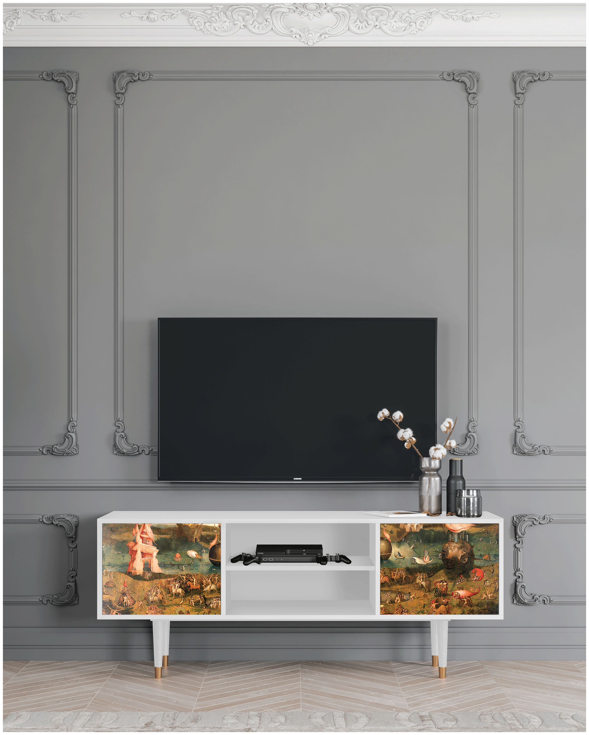 ТВ-Тумба - STORYZ - T2 Garden of Earthly Delights by Hieronymus Bosch, 170 x 69 x 48 см, Белый