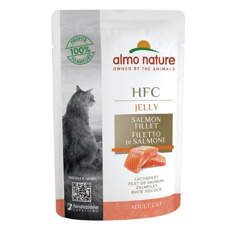 Almo Nature Паучи лосось в желе для кошек, Classic Nature Jelly - Salmon 0.055 кг - фотография № 3