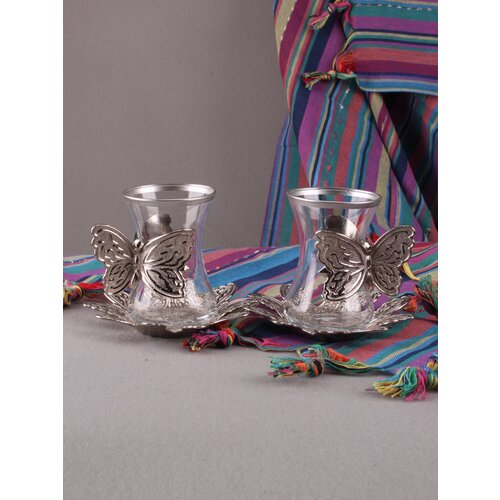 Чайный сервиз армуды на 2 персоны Бабочки