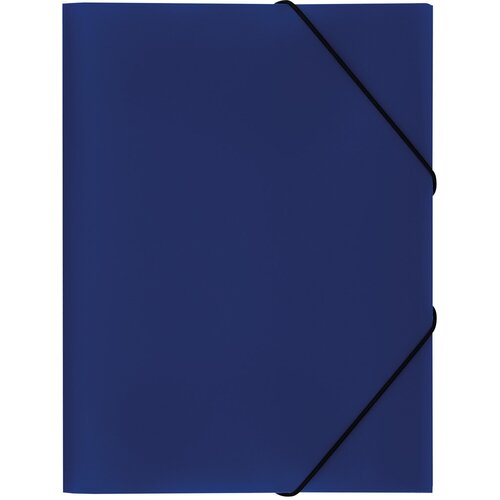 Папка на резинке СТАММ А4, 500мкм, пластик, синяя, 3 штуки