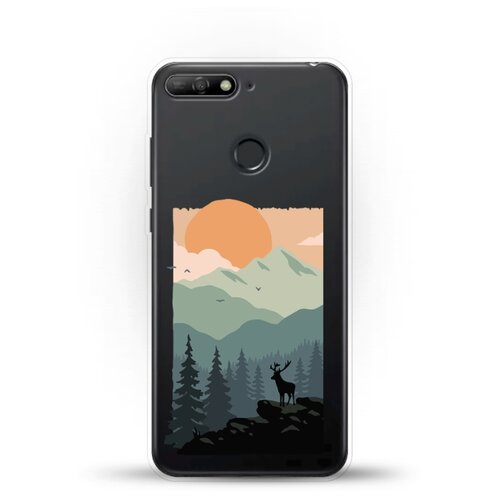фото Силиконовый чехол горы и лес на honor 7a pro andy & paul