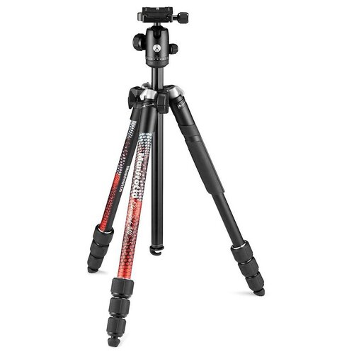 трипод manfrotto mkbfrla 3w черный Трипод Manfrotto Element MII MKELMII4, красный/черный