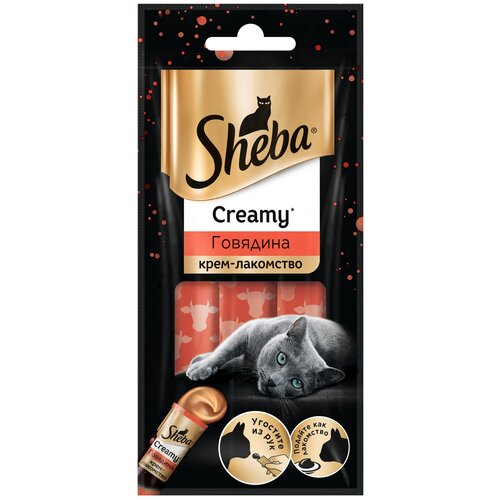 Sheba Creamy крем лакомство для кошек с говядиной 3*12гр