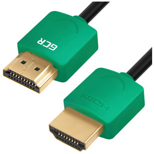 Кабель HDMI GCR -51580 Slim, черно-зеленый, 1 м