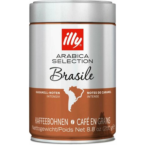 Кофе в зернах ILLY "Brasil" италия, 250 г, жестяная банка, 7006