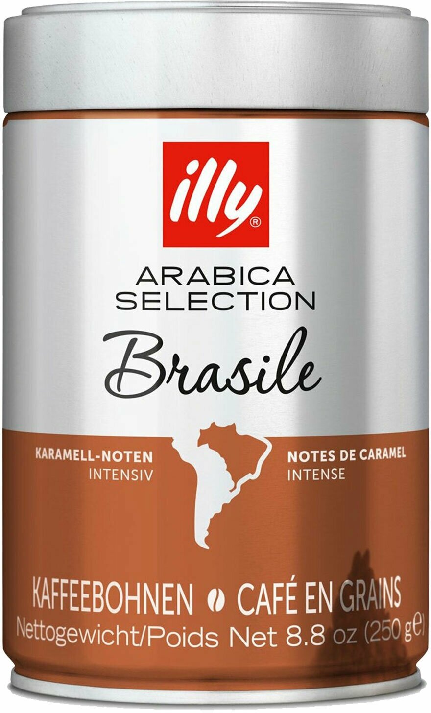 Кофе в зернах ILLY "Brasil" италия, 250 г, жестяная банка, 7006