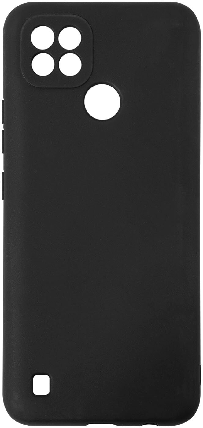 Чехол для Realme C21 / Рилми С21, с покрытием софт тач, силиконовая накладка черный