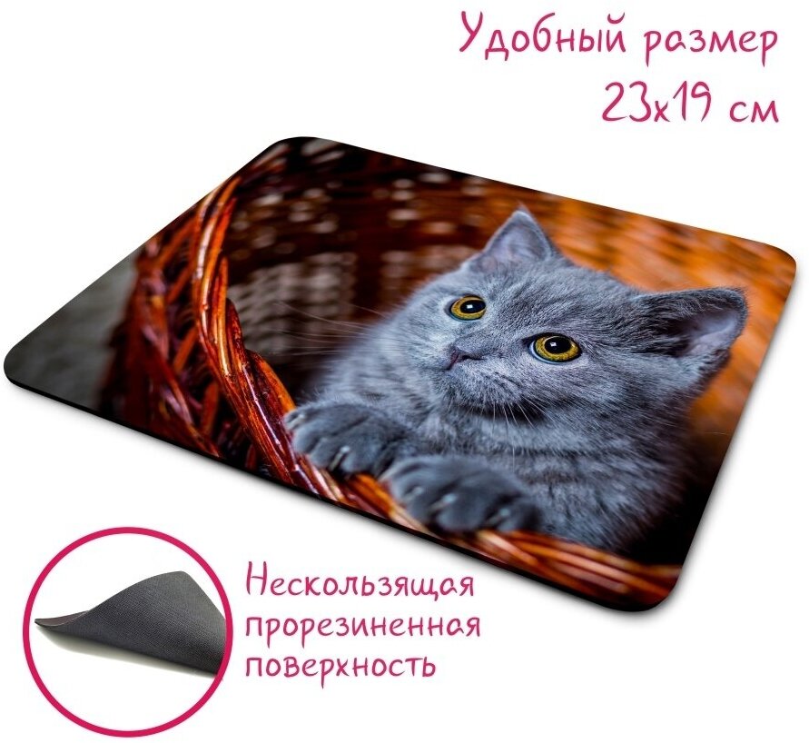 Большой игровой компьютерный коврик для мыши с рисунком Кот Котята Котики