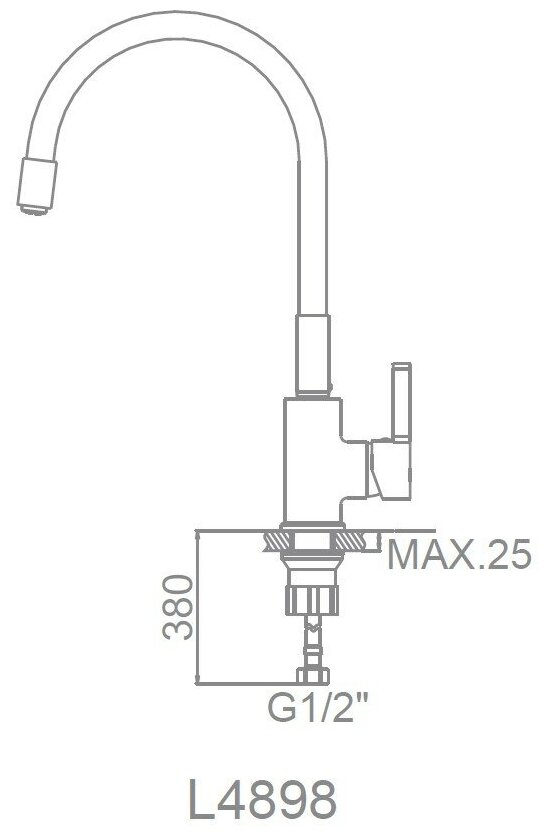 Смеситель для мойки LEDEME 4898-9L 35k серый + хром - фотография № 2