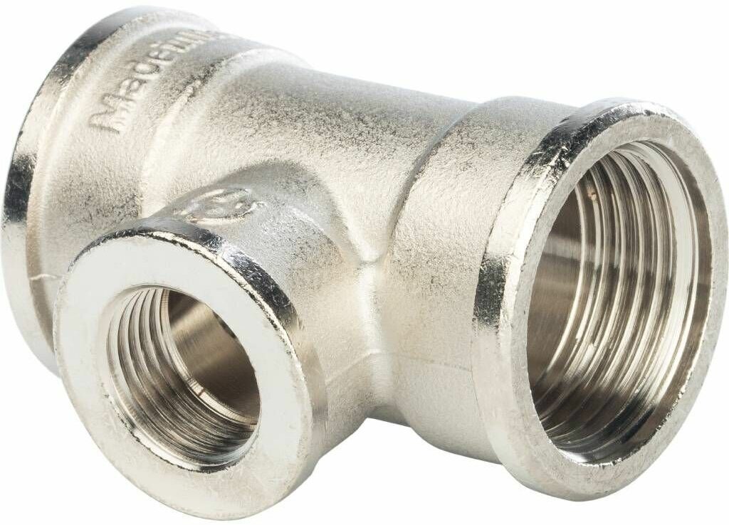 Тройник переходной STOUT ВВ 1" x 1/2" x 1" никелированная латунь SFT-0022-001121 GENERAL FITTINGS