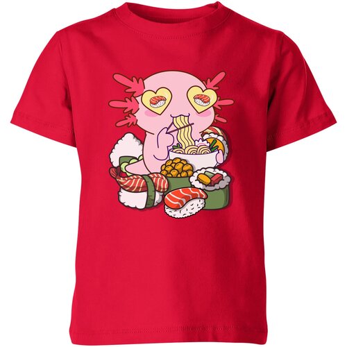 Футболка Us Basic, размер 4, красный детская футболка аксолотль ест рамен 104 темно розовый