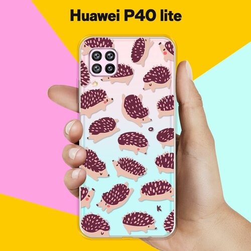 Силиконовый чехол Ёжики на Huawei P40 Lite силиконовый чехол с принтом all flowers for you для huawei p40 lite хуавей п40 лайт