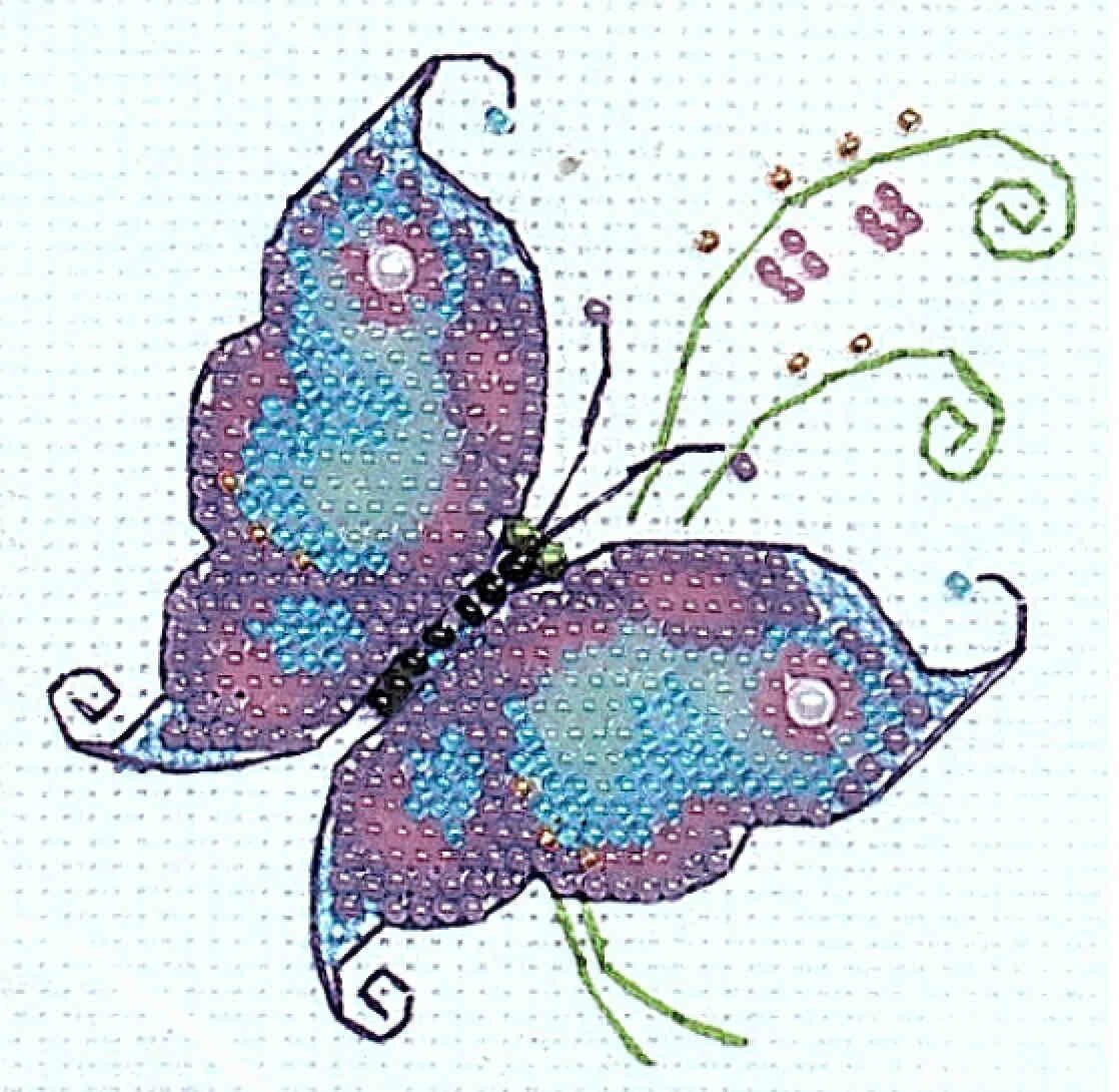 Набор для вышивания бисером риолис (Сотвори Сама) Чудесная бабочка, 10*10см