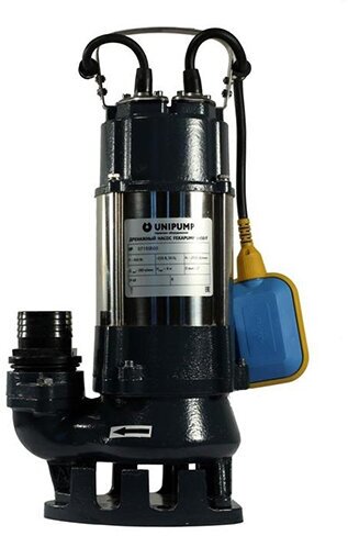 Насос фекальный UNIPUMP FEKAPUMP V750 F - 0,75 кВт (однофазный, Hmax 10м, Qmax 300л/мин, кабель 6м)