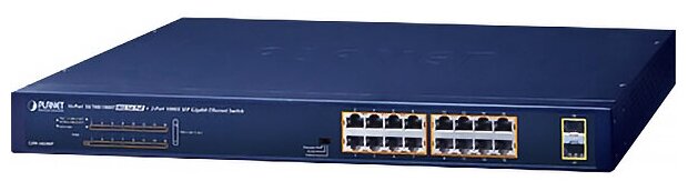 PLANET GSW-1820HP 16-Port 10/100/1000T 802.3at PoE + 2-Port 1000X SFP Ethernet Switch (240W PoE Budget, Standard/VLAN/Extend mode)