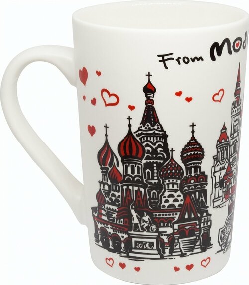 Кружка матовая фарфоровая From Moscow with love белая, 350мл