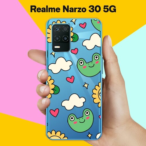 Силиконовый чехол на realme Narzo 30 5G Солнце / для Реалми Нарзо 30 5 Джи силиконовый чехол на realme narzo 30 5g узор 5 для реалми нарзо 30 5 джи