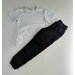 Комплект одежды   детский, брюки и футболка, спортивный стиль, карманы, пояс на резинке, размер 80, черный, белый
