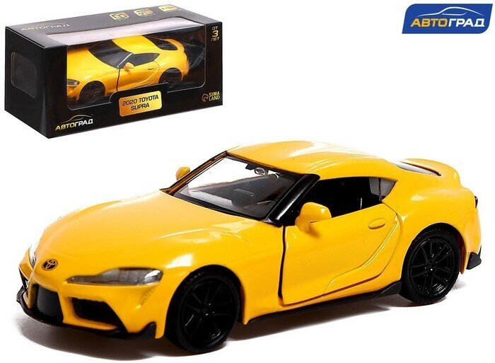 Автоград Машина металлическая TOYOTA SUPRA, 1:32, открываются двери, инерция, цвет жёлтый