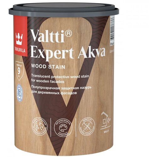 Tikkurila Valtti Expert Akva / Тиккурила Валтти Эксперт Аква декоративно защитная лазурь 9л tikkurila valtti natural тиккурила валти натурал азурь ультрастойкая с прозрачным покрытием полуглянцевая 0 9л