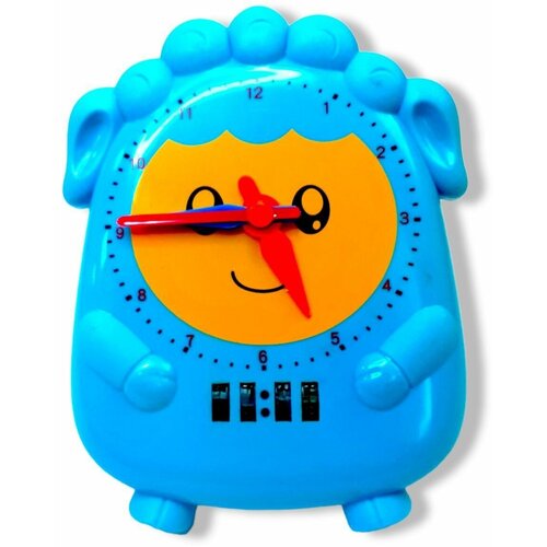 Детские развивающие игрушки Часы с подставкой синий, 18см