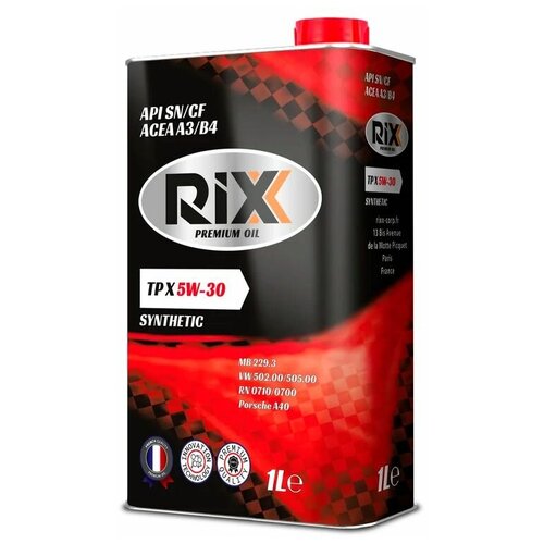 Масло моторное RIXX TP X синтетическое 5W-30 SN/CF А3/В4 (1 л)