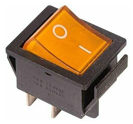 Выключатель клавишный 250В 16А (4с) ON-OFF желт. с подсветкой (RWB-502 SC-767 IRS-201-1) Rexant 36-2333 - фотография № 3
