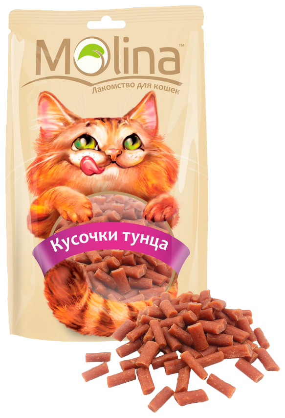 Molina лакомство для кошек, кусочки тунца 80 гр