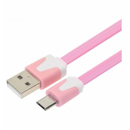 Дата-кабель М1 USB-MicroUSB, 1 м, розовый дата кабель м1 usb microusb 1 м белый