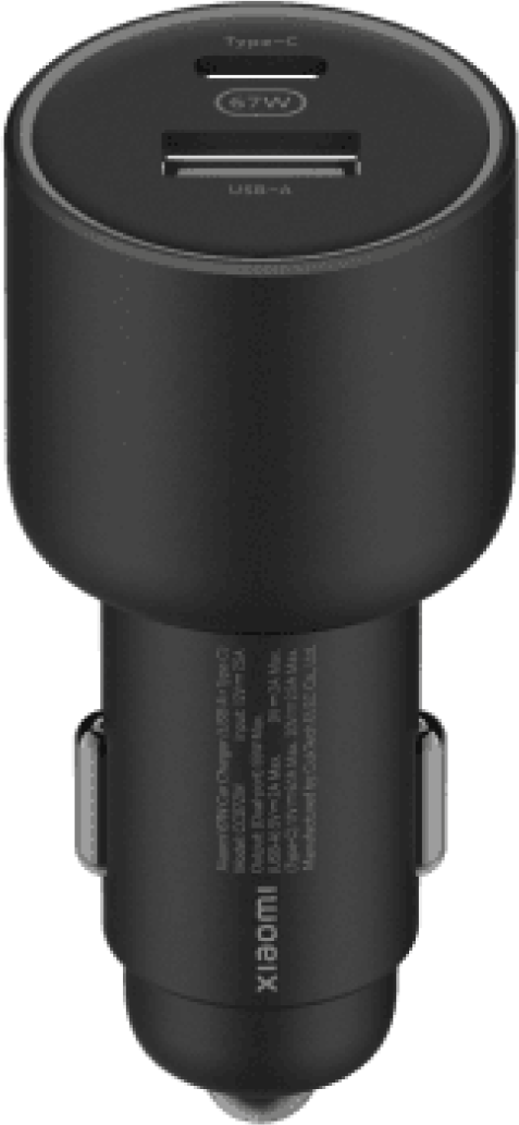 Автомобильное зарядное устройство Xiaomi 67W Car Charger (USB-A + Type-C), черный