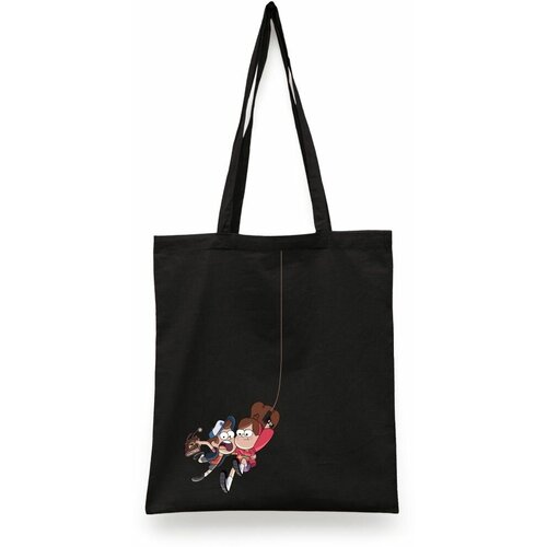 фото Сумка-шоппер унисекс каждому своё "gravity falls/гравити фолз/пухля" черная