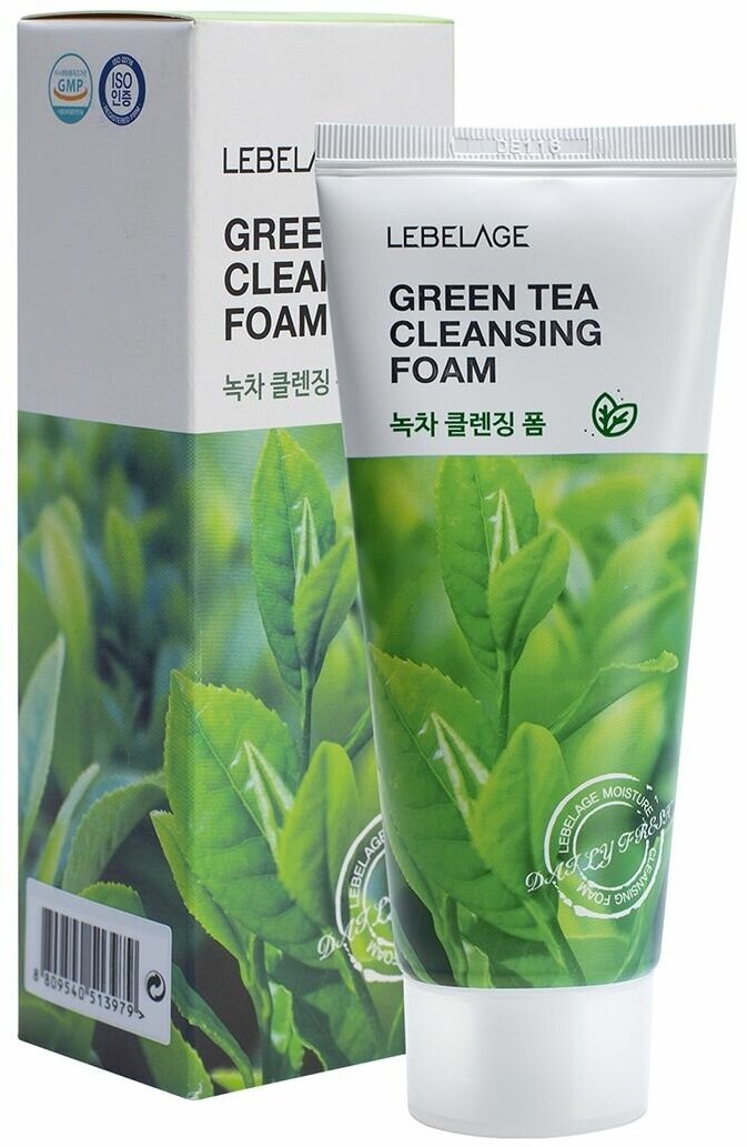 Пенка для умывания с зеленым чаем Lebelage Green Tea Cleansing Foam 100ml - фотография № 18