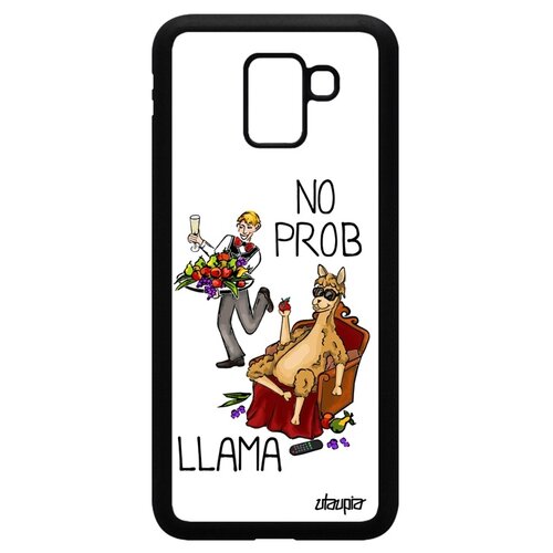 фото Чехол на мобильный samsung galaxy j6 2018, "no prob lama" юмор комичный utaupia