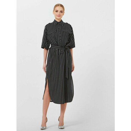 фото Льняное платье в полоску lo молочный (52)