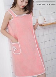 Женский банный халат-полотенце, размер 42-48