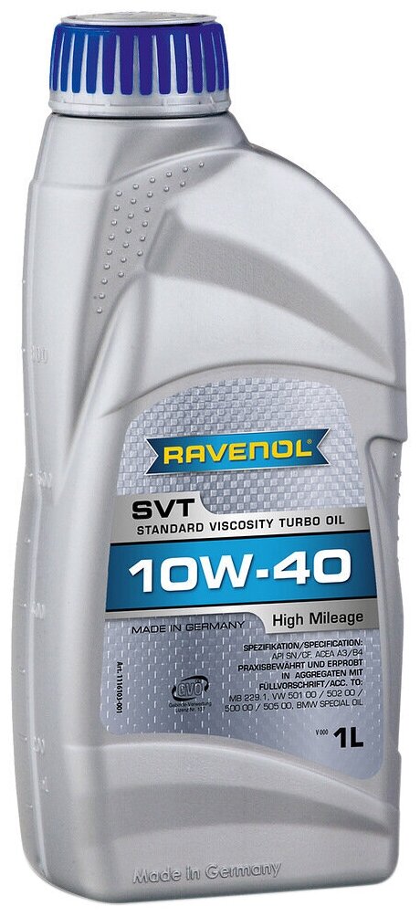 Моторное масло RAVENOL SVT Stand.Viscosity Turbo Oil SAE 10W-40 ( 1л) new