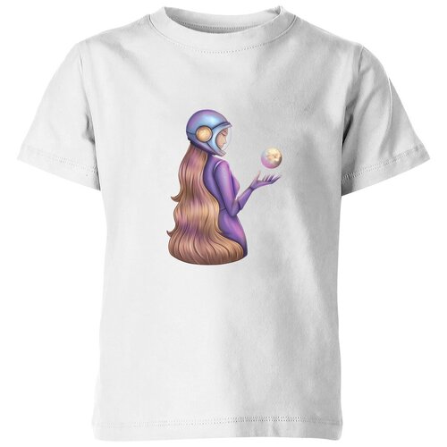 мужская футболка девушка в космосе без фона s белый Футболка Us Basic, размер 10, белый