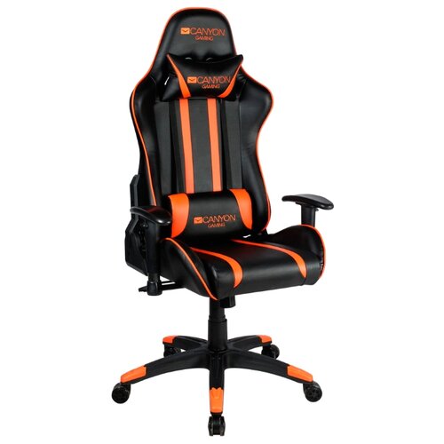 фото Компьютерное кресло canyon cnd-sgch3 игровое, обивка: искусственная кожа, цвет: черный/оранжевый