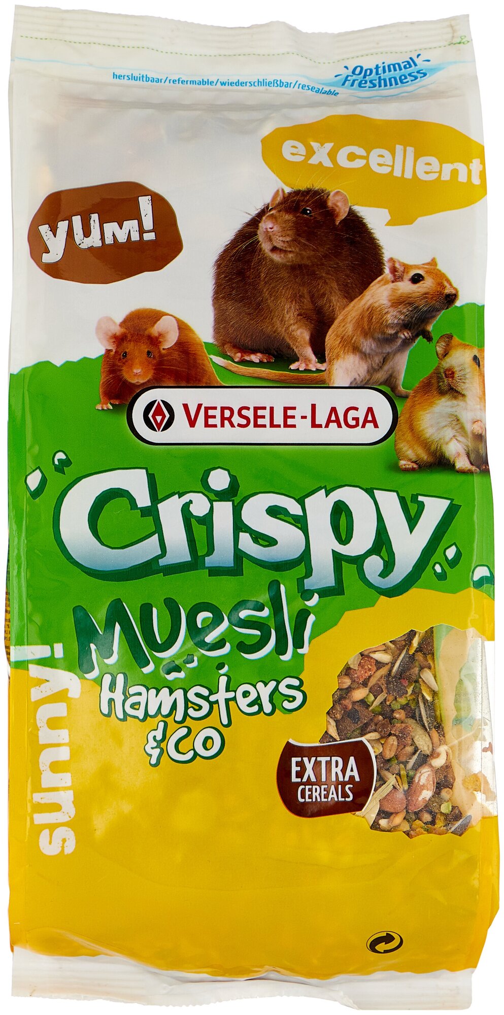 Корм для хомяков, крыс и мышей Versele-Laga Crispy Muesli Hamsters & Co