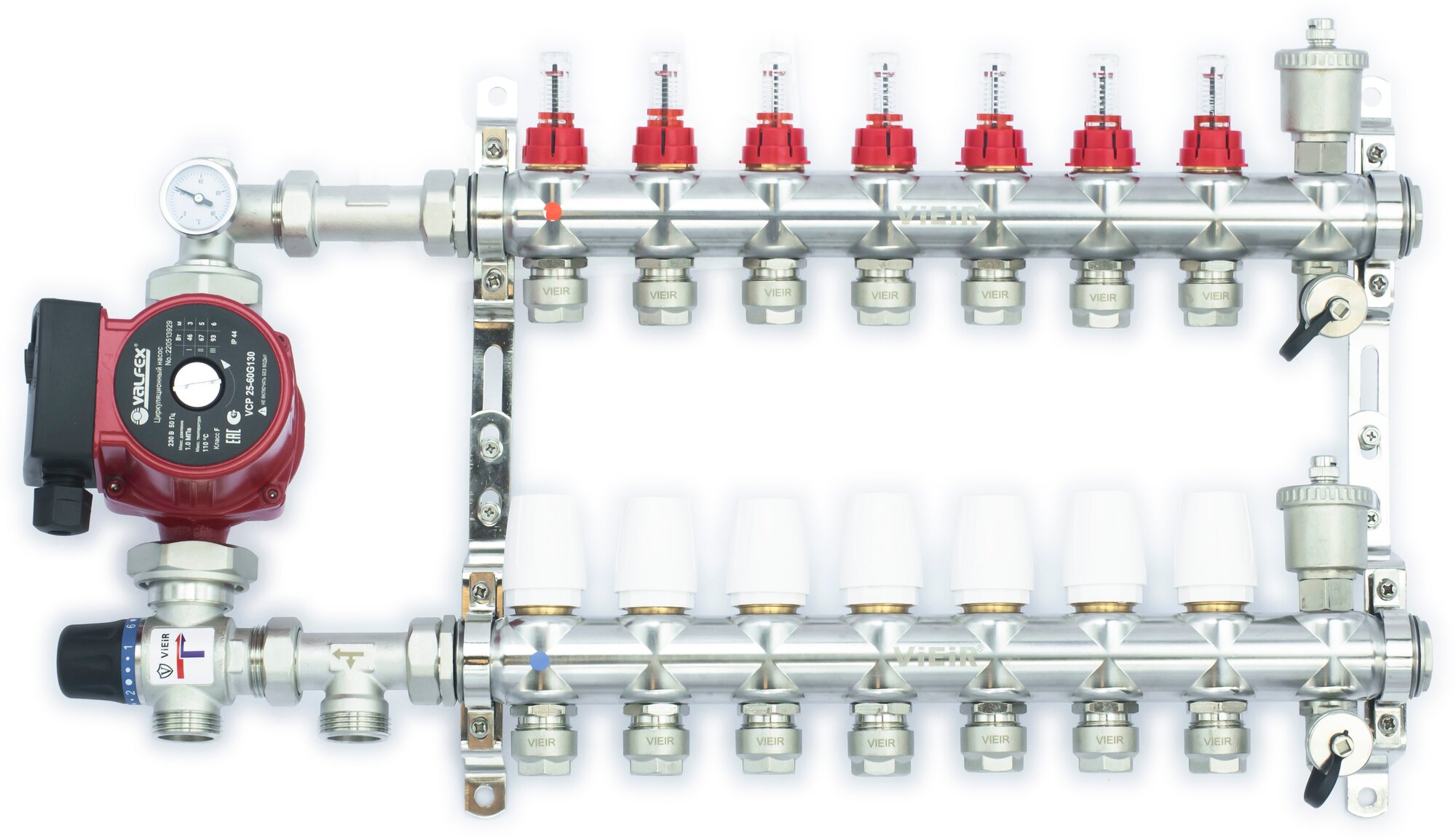 Комплект для тёплого пола на 7 контуров с насосом VR116-07AKN