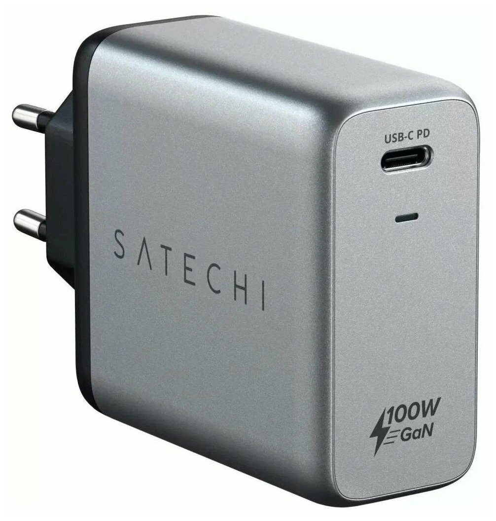 Сетевое зарядное устройство Satechi 100W USB-C PD Wall charger, USB Type-C (PD), Серый ST-UC100WSM-EU