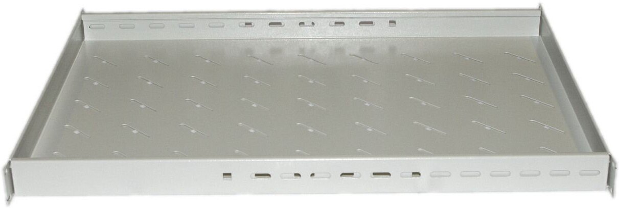 Полка стационарная Hyperline TSD3M-1U-650/1100-RAL7035 1U нагр.:150кг. 19" 1100мм серый (упак.:1шт) - фото №8