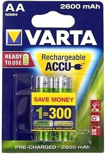 Аккумулятор АА Varta HR6-2BL 2600мА/ч Ni-Mh Accu Ready2Use в блистере 2шт.