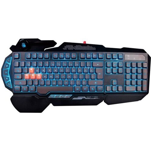 A4TECH Клавиатура A4Tech Bloody B318 черный USB Multimedia for gamer LED подставка для запястий 413300₽