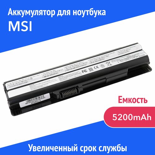 Аккумулятор BTY-S14 для MSI MegaBook CR650 / FR700 / FX400 / GE620 (BTY-S15, 40029231) 5200mAh аккумулятор для ноутбука msi cr41 cr650 cx61 cx650 cx70 fr400 fr600 fr700 fx400 fx600 ge70 series 11 1v 5200mah bty s14 bty s15