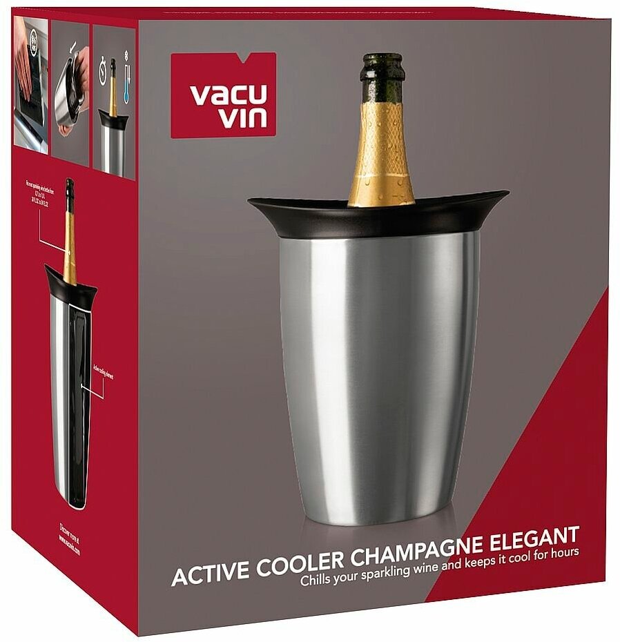 Охладительное ведёрко VACU VIN Элегант для игристых вин нержавеющая сталь - фото №8